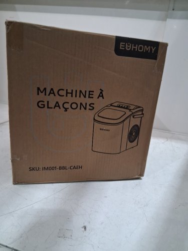 EUHOMY COUNTERTOP ICE MAKER MACHINE WITH HANDLE & BASKET - MAKES 26LB/DAY - BLACK (MODEL: IM001-BBL-CAEH) image 2