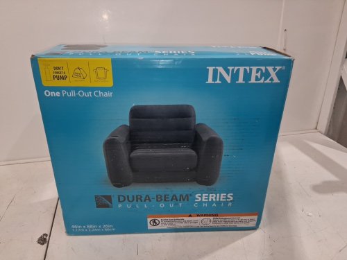 Intex dura-beam series pull out chair with cupholder and pull out pad - 46" - grey (model: 66551ep) image 2