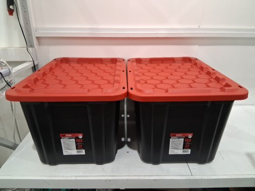 2PK Accent Pro Series heavy duty tote storage bin - 120l - red/black (model: 2277460) image 2