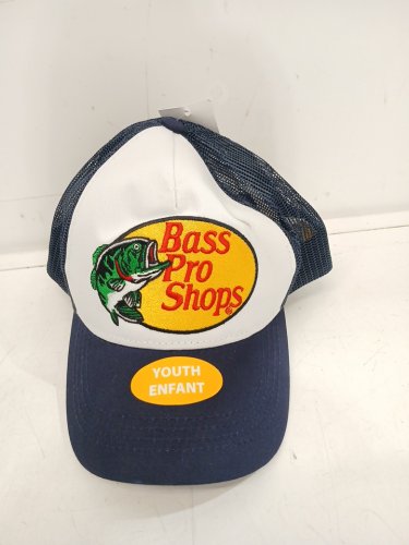 Embroidered Logo Mesh Trucker Cap Hat - Youth - Navy Blue image 2