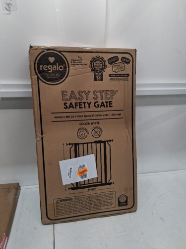 REGALO EASY-STEP METAL WALK-THROUGH SAFETY GATE - 30" X 29'' - 38.5'' - WHITE (MODEL: 1160DS) image 2