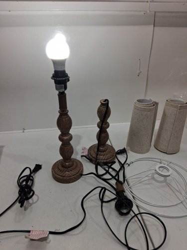 2PK rustic lamps with shades - 10.5" - dark brown image 4