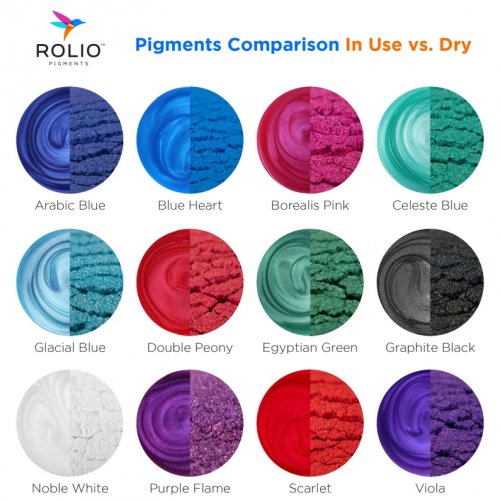 12PK ROLIO PIGMENTS MULTI-PURPOSE MICA PIGMENT POWDER - 120G/EACH - "NORTHERN LIGHTS" image 2