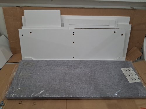 Vasagle Cushioned shoe bench with height adjustable shelves - 13" x 14" x 20.5" - White/Grey (Model: LSB044W01) image 7