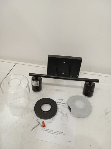 edishine 2-Light Vanity Light with Clear Glass Shades - Matte black (model:hhvl01b) image 3