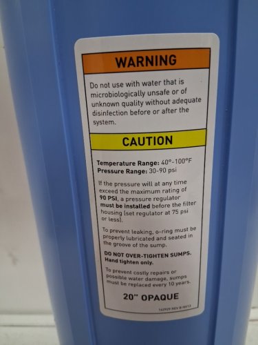 PENTAIR PENTEK BIG BLUE HEAVY DUTY WHOLE HOUSE WATER FILTER (MODEL: 150233) image 4