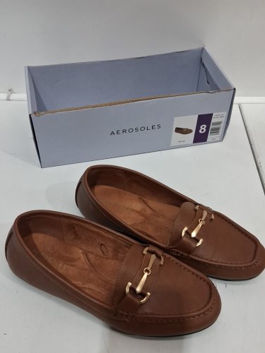 Women's Aerosoles BUCKLE SLIP ON Loafer FLATS - 8 - TAN BROWN (STYLE: 1863915) image 2