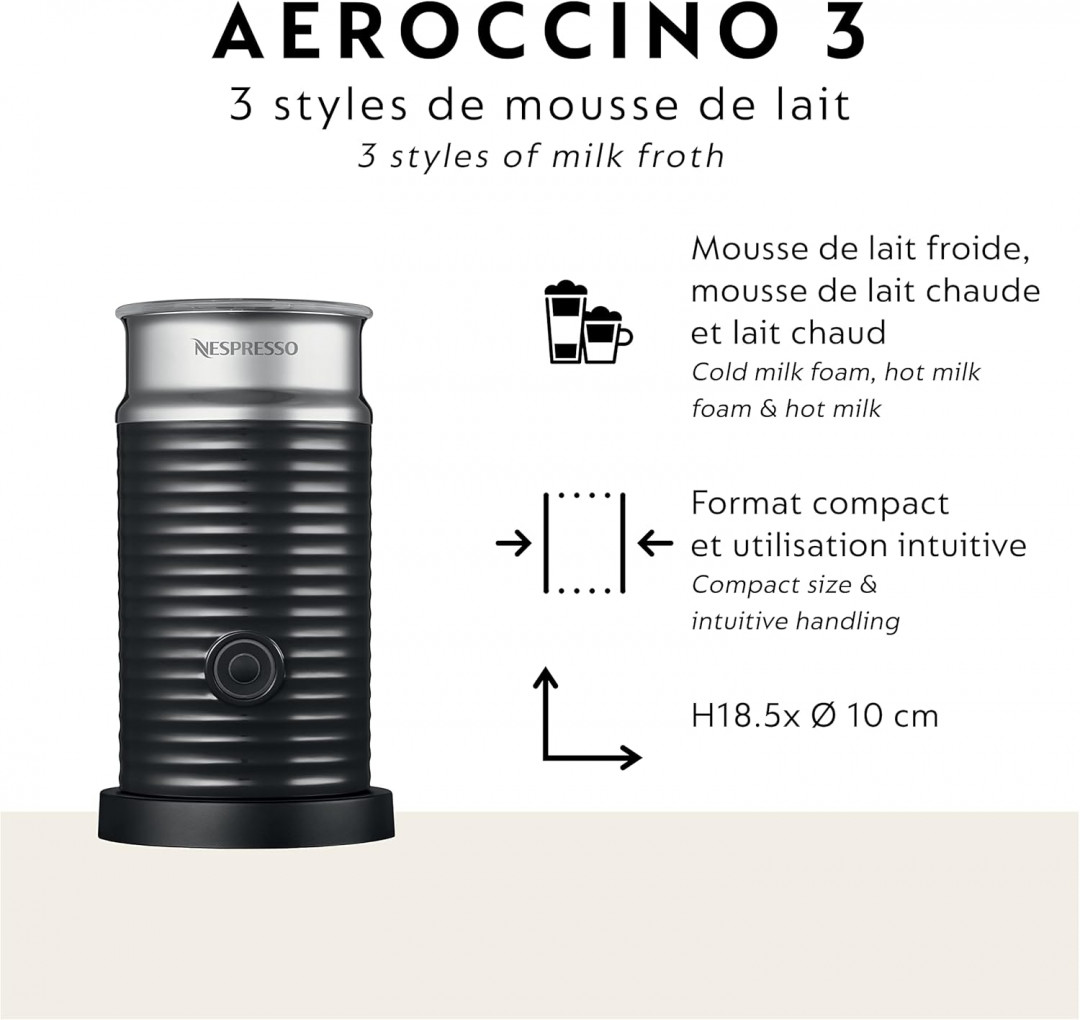Breville Nespresso Vertuo Pop+ Deluxe Coffee & Espresso machine with aeroccino milk frother & coffee pods - titan (model: BNV155TTN1BUC1) image 3