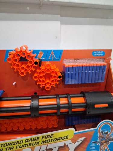 Zuru XSHOT Insanity Motorized Gatling Blaster with Tripod Stand and darts - blue/black/orange (model: 36654) image 4