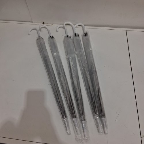 5pk Canopy Wedding Umbrellas with J-Hook Handle - 27" - CLEAR image 2