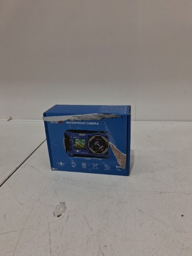 4k waterproof camera with 32gb memory card - waterproof up to 33ft - blue image 2