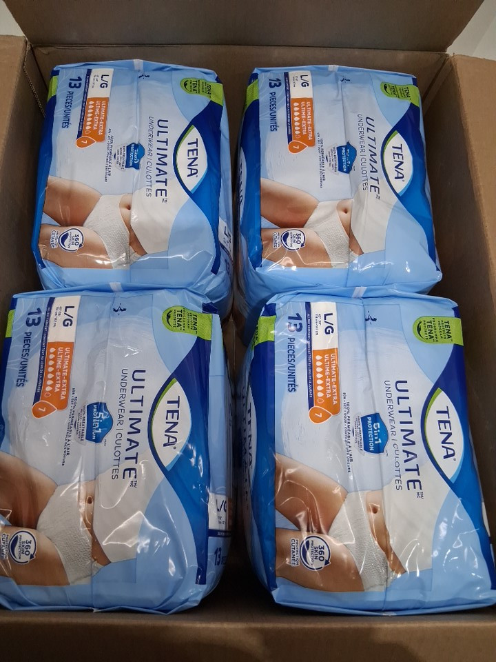52pk adults UNISEX TENA ULTIMATE 3X EXTRA DRY & ODOR PROTECTION UNDERWEAR - LARGE (45" - 58") (MODEL: 072323 V-01) image 3