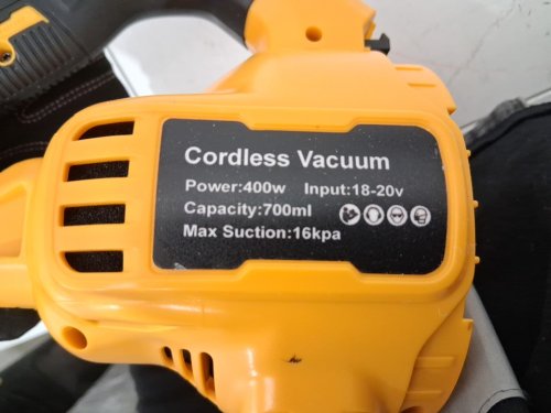 Handheld portable electric Cordless dry Vacuum Cleaner base with battery - 20V battery - yellow/black image 6
