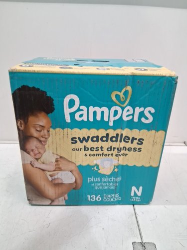 136PK PAMPERS SWADDLERS SKIN SAFE DISPOSABLE DIAPERS - NEWBORN image 2