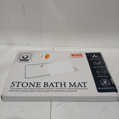NATUREVA HOME SUPER ABSORBENT NON-SLIP STONE BATH MAT - 23.6" X 15.4" - TIDE CHALK image 2