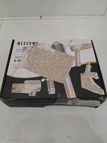 6pc mescomb 5-in-1 high-speed hot air styler and drying system - fast dry, curl, volumize, and smooth - champagne gold (model: f16) image 4
