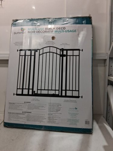 SUMMER INFANT MULTI-USE DECORATIVE EXTRA TALL WALK-THRU BABY GATE - 28.5” -48” X 36" - BLACK (MODEL: 33383Z) image 2