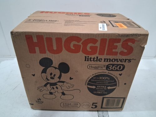 128PK HUGGIES LITTLE MOVERS huggfit Baby Diapers with 360° Waistband - SIZE 5 (model: 5660200) image 2