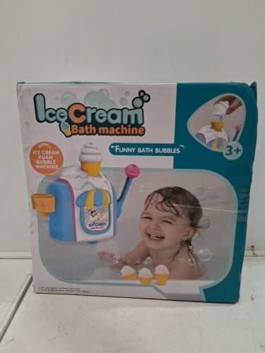 kid's bubble bath foam ice cream dispenser - blue image 4