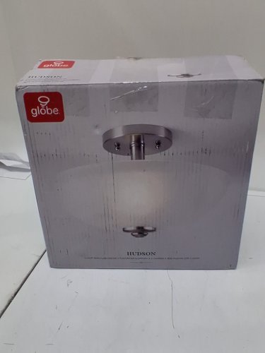 Globe Electric Hudson 2-Light Semi-Flush Mount Ceiling Light - 8.25" x 13" - Brushed Nickel, Chrome Accents - (Model: 63357) image 2