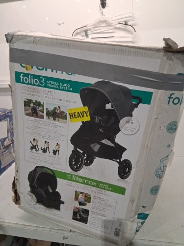 Evenflo Folio 3 Wheel Jogging Travel System Stroller + Infant Car Seat - Avenue Grey (Model: TS800112205C) image 2