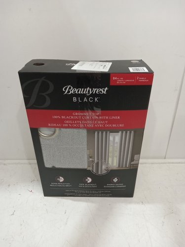 2 panel beautyrest minor collection blackout curtains - 84" x 52" - grey (model: 5596100) image 2