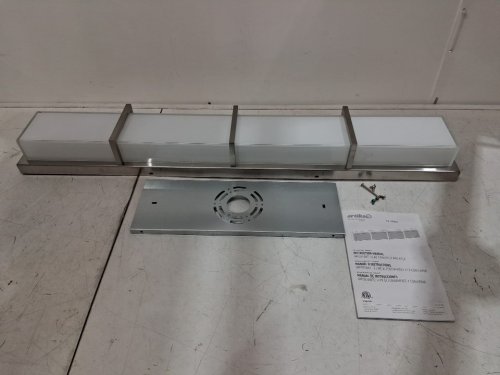 Artika Subway 27W LED Modern Vanity Light-1750 Lumens/3000 Kelvin-35"L x 3.4"W x 5.2"H-no bulb design-dimmer compatible-steel-Brushed nickel grey (model: TRK4SUB-N-ON) image 3