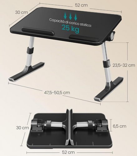 SONGMICS POP UP LAP DESK - BLACK (MODEL: LLD117B101) image 2