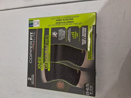 2PK COPPER FIT ELITE BREATHABLE ADVANCED COMPRESSION KNEE SLEEVES - LARGE / EXTRA LARGE - BLACK (MODEL: 1827023) image 2