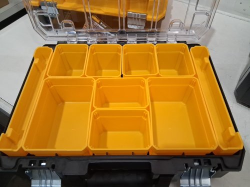 3PC DEWALT TSTAK Modular Portable Tower Toolbox Removable Tool Storage System with Wheels - 20" x 17" x 27" - YELLOW/BLACK (MODEL:DWST60404) image 8