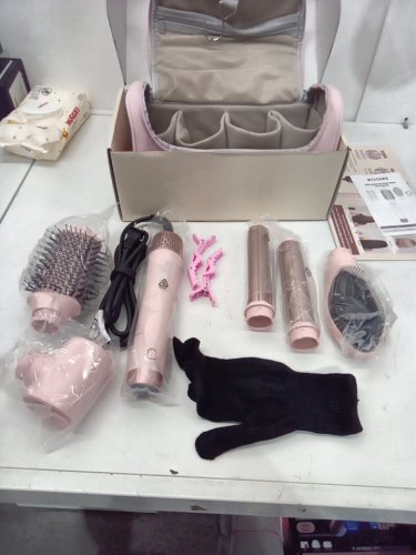 mescomb 5-in-1 Hair Styler/Dryer Brush WITH High-Speed Hot Air AND TRAVEL CASE - 1400W - LIGHT PINK (MODEL: hl-3030c) image 3