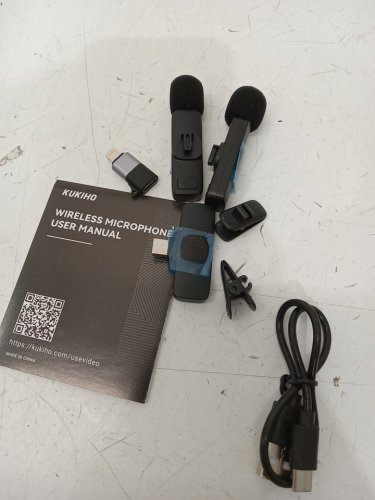 2Pk kukiho Wireless Plug & Play Lavalier Microphone for apple/Android devices - black image 3