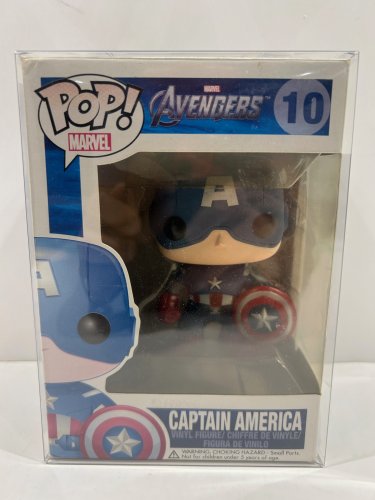Funko pop! Marvel: marvel avengers - captain America vinyl figure (#10) **plastic protector cover** image 2