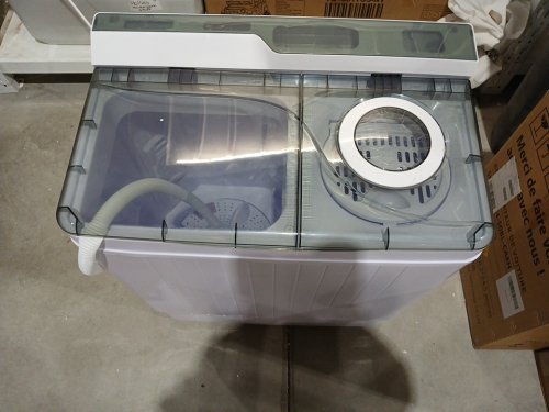 dortala twin tub portable semi-automatic washing machine - 29" x 16.5" x 31.5" - dark grey (Model: fp11210us-gr) image 4