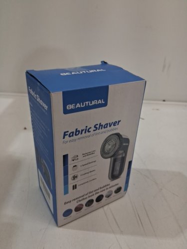 BEAUTURAL BATTERY OPERATED LINT REMOVER FABRIC SHAVER WITH 2 SPEEDS AND TWO REPLACEABLE BLADES - WHITE/grey (MODEL: 719NA-0001) image 2