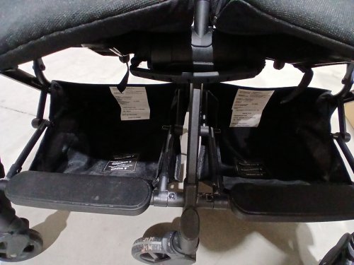 Mompush Lithe X2 easy fold lightweight double stroller with recline & rain cover for newborns & toddlers - Black (Model: S3101-ND) image 9