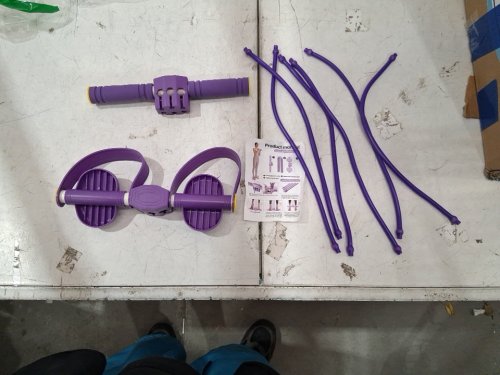 Multifunction Pedal Resistance Band with 6 Tubes & TPE Pedals - Full Body Workout  - purple image 2