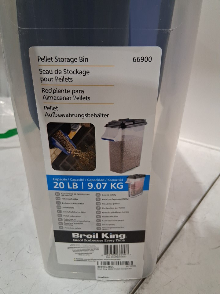 BROIL KING WOOD PELLET STORAGE BIN WITH HANDLE - 20lb Capacity - Clear/Black (MODEL: 66900) image 4