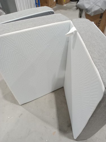 TRI-FOLD memory foam FOLDING MATTRESS with Non-Slip Bottom - 6" THICK - twin xl - WHITE/GREY image 4