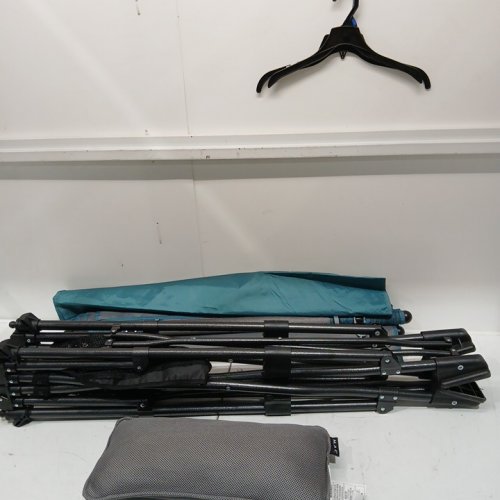 MACSPORTRS Collapsible large portable folding hammock with removable canopy - 250LBS Max - 88.75" x 26" x 40" - Turquoise/Grey - (Model: H806S-201) image 3