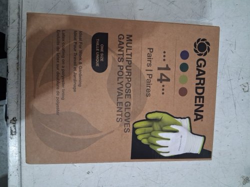 13pr gardena latex-coated multipurpose work & gardening gloves - one size fits many - multi-colour (model: 1852515) image 2