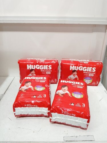 168pk Huggies Little Movers diapers HuggFit with 360° Waistband - Size 3 - mickey mouse image 3