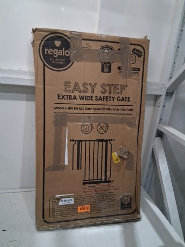 REGALO EASY STEP EXTRA WIDE METAL SAFETY GATE - 30" X 29"- 49" - WHITE (MODEL: 1164EWDS) image 2