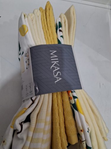 8PK MIKASA KITCHEN TOWELS - 17"X28" - YELLOW/ WHITE (MODEL:3400550) image 3