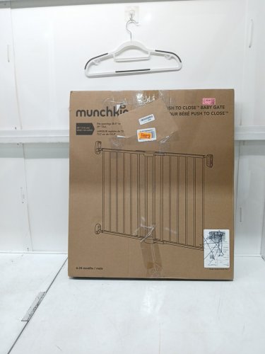 MUNCHKIN PUSH TO CLOSE BABY GATE FOR STAIRS WITH HARDWARE - FITS UP TO 45" WIDE - BLACK (MODEL: 46777001-SIOC/MK0001 REV4) image 2