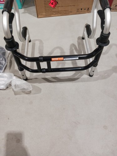 VEVOR FOLDING walker stand with Adjustable Height & Width holds 450lb - silver/black - (model:fbl860516) image 3