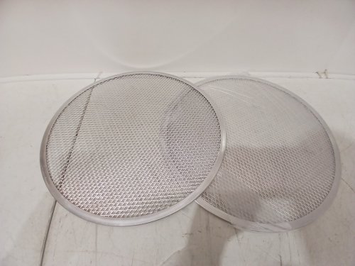 2pk NON-STICK PERFORATED ROUND ALUMINUM PIZZA SCREEN/PAN - 14" - grey image 3