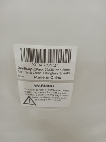 2pk deyllxay plexiglass replacement windows - 24" x 36" x 1/8" - clear image 4