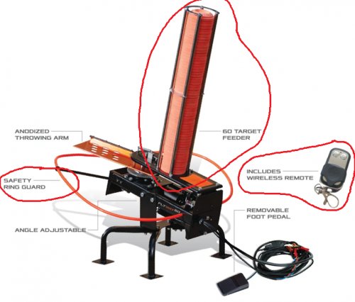 DO ALL OUTDOORS FLYWAY60 AUTO CLAY PIGEON TRAP WITH ANODIZED THROWING ARM ADJUSTABLE ANGLES AND REMOVABLE FOOT PEDAL - INCLUDES 60 CLAY TARGETS AND REMOTE CONTROL - BLACK (MODEL: FW60) image 8