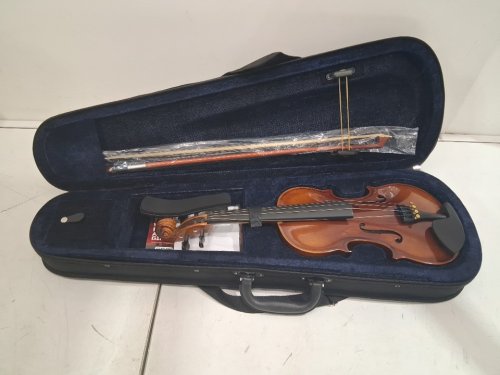 Pyle Plywood Violin Stringed Instrument with accessories- 1/4 size - maple - (Model: pgviln14) image 5